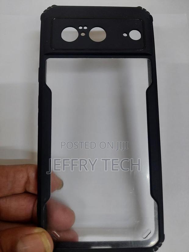 Pixel8 Back Transparent Side Black Tpu Back Cover Case for Google Pixe - thumbnail 2
