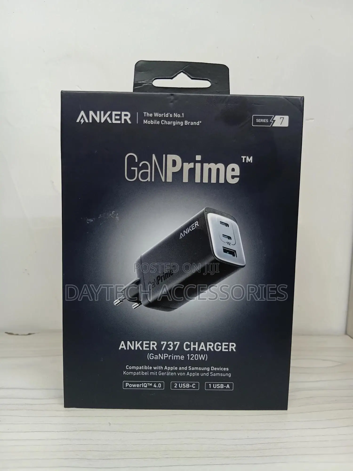 The Anker 737 Charger (Ganprime 120w) Powerful Wall Charger.