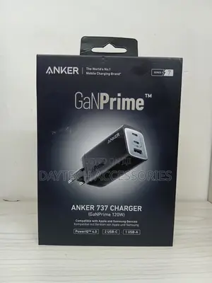 The Anker 737 Charger (Ganprime 120w) Powerful Wall Charger.