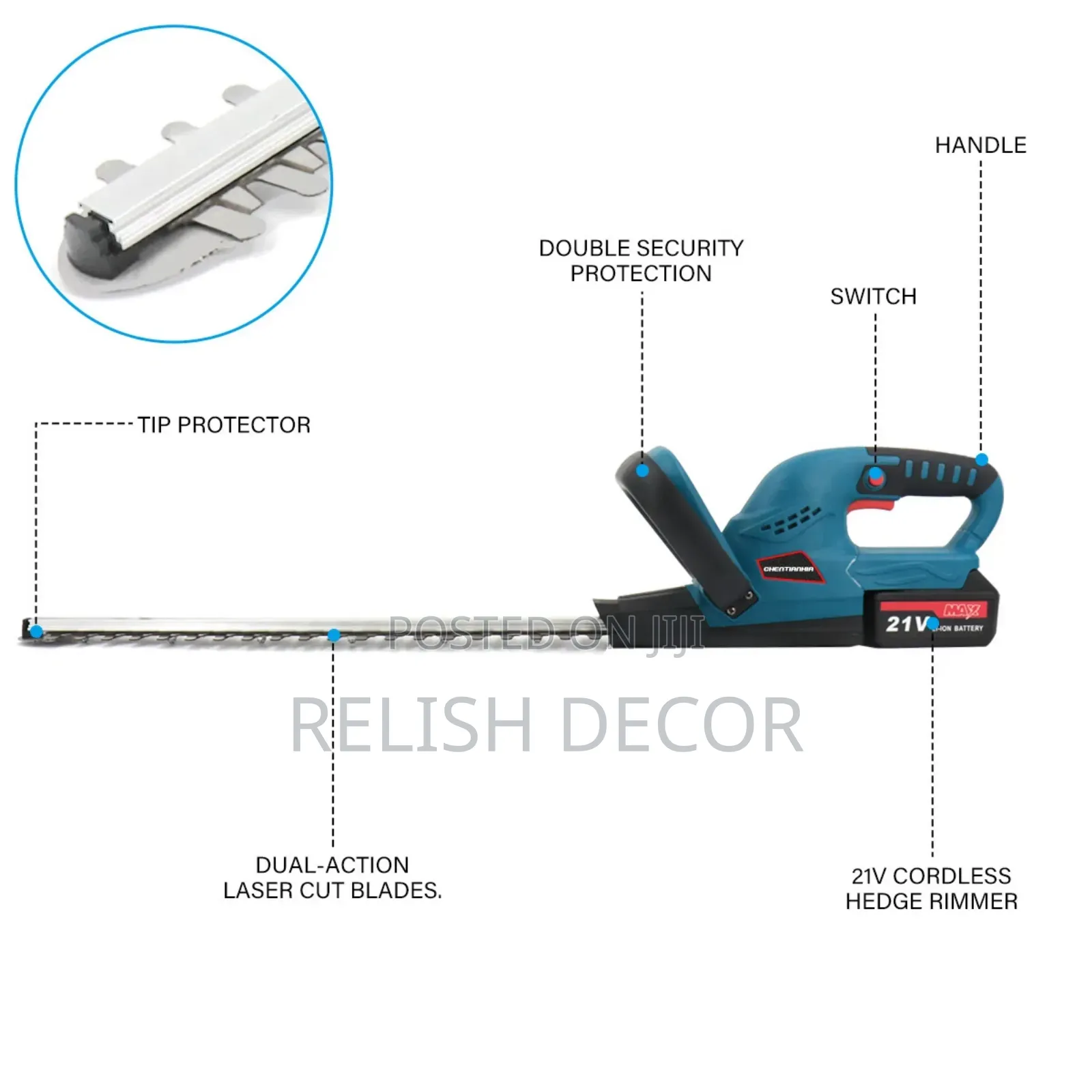 Makita 21v Cordless Hedge Trimmer.