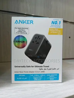 Anker 65w Travel Adapter With 1 Usb Ports 2 Type C Ports.