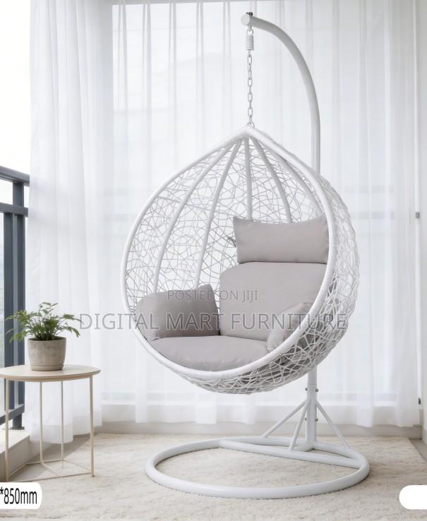 White Leisure Cotton Hammock Chair - main view