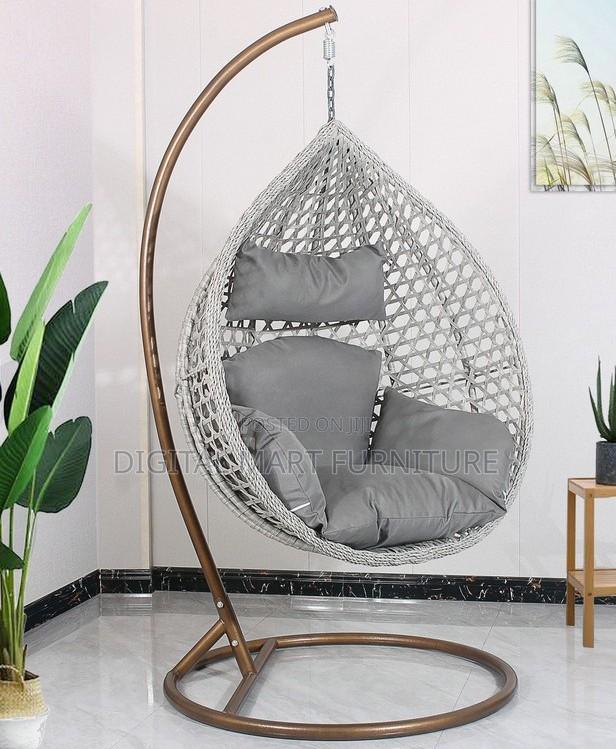 White Leisure Cotton Hammock Chair - thumbnail 5