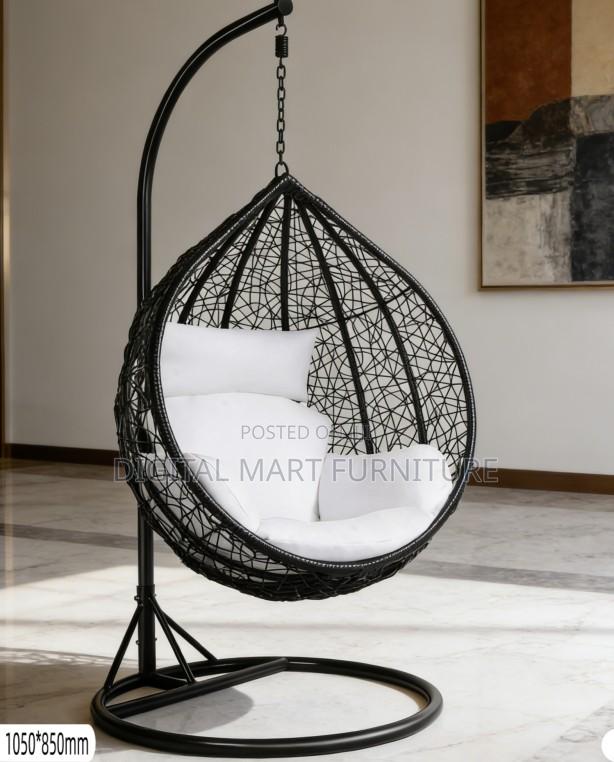 White Leisure Cotton Hammock Chair - thumbnail 8