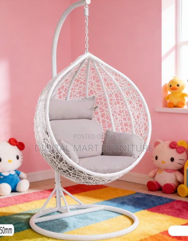 White Leisure Cotton Hammock Chair - thumbnail 9