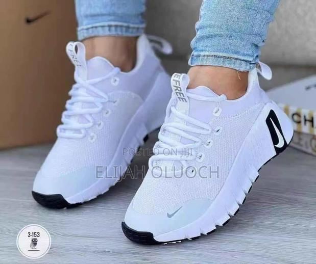 Pure White Nike Free Metcon 6 Workout Shoes - main view