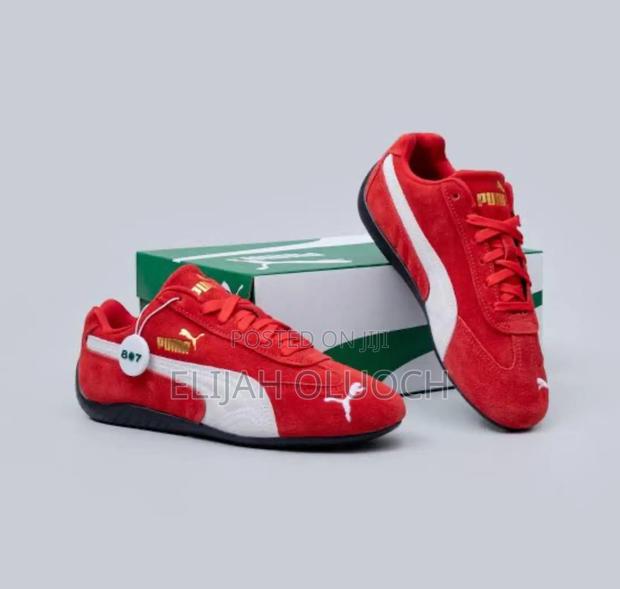 Unisex Red Puma Speedcat Suede Sneakers - thumbnail 3