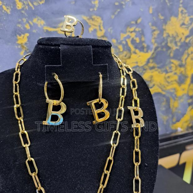 Letter B Jewelry Gift Set Necklace Earrings Bracelet Ring Set