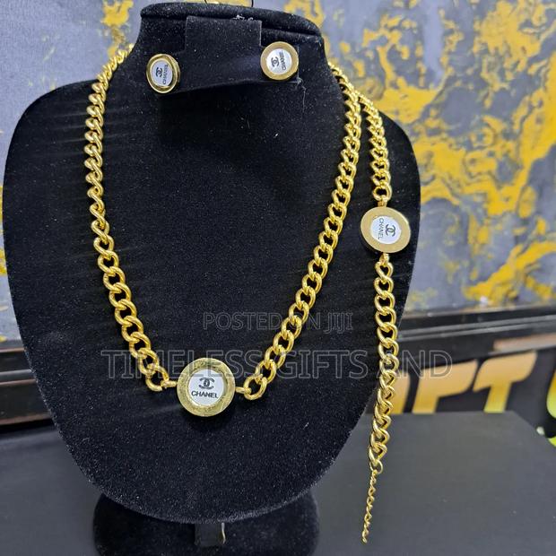 Chanel Gold Statement Earrings Necklace Earrings Bracelet Ring Set