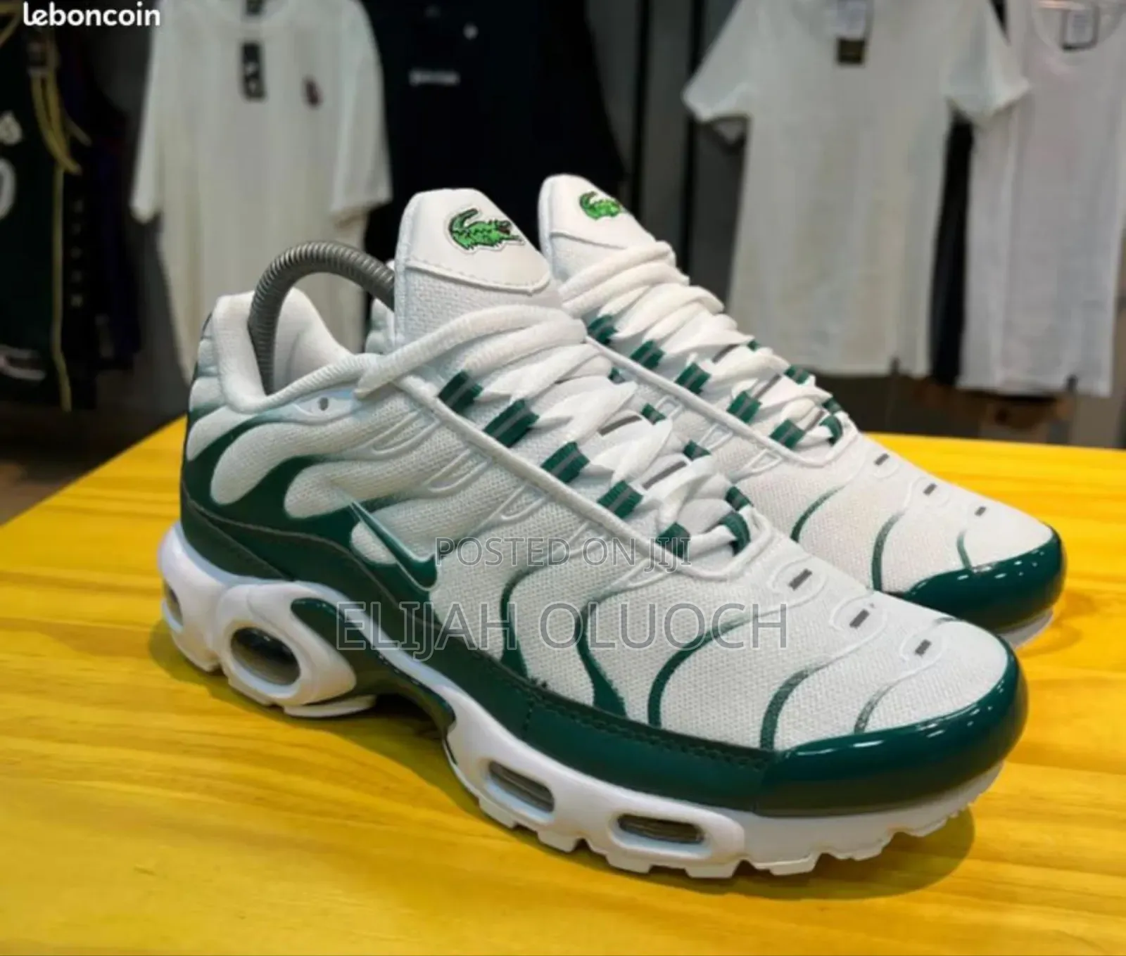 Nike Air Max Plus Tn X Lacoste Sneakers in White and Green.