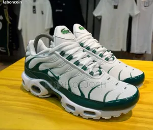 Nike Air Max Plus Tn X Lacoste Sneakers in White and Green.
