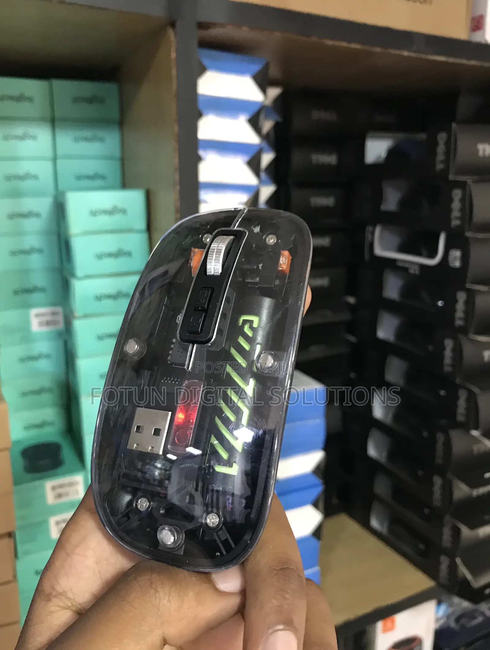 Transparent Ergonomic Wireless Mouse - Silent Click Comfort Grip
