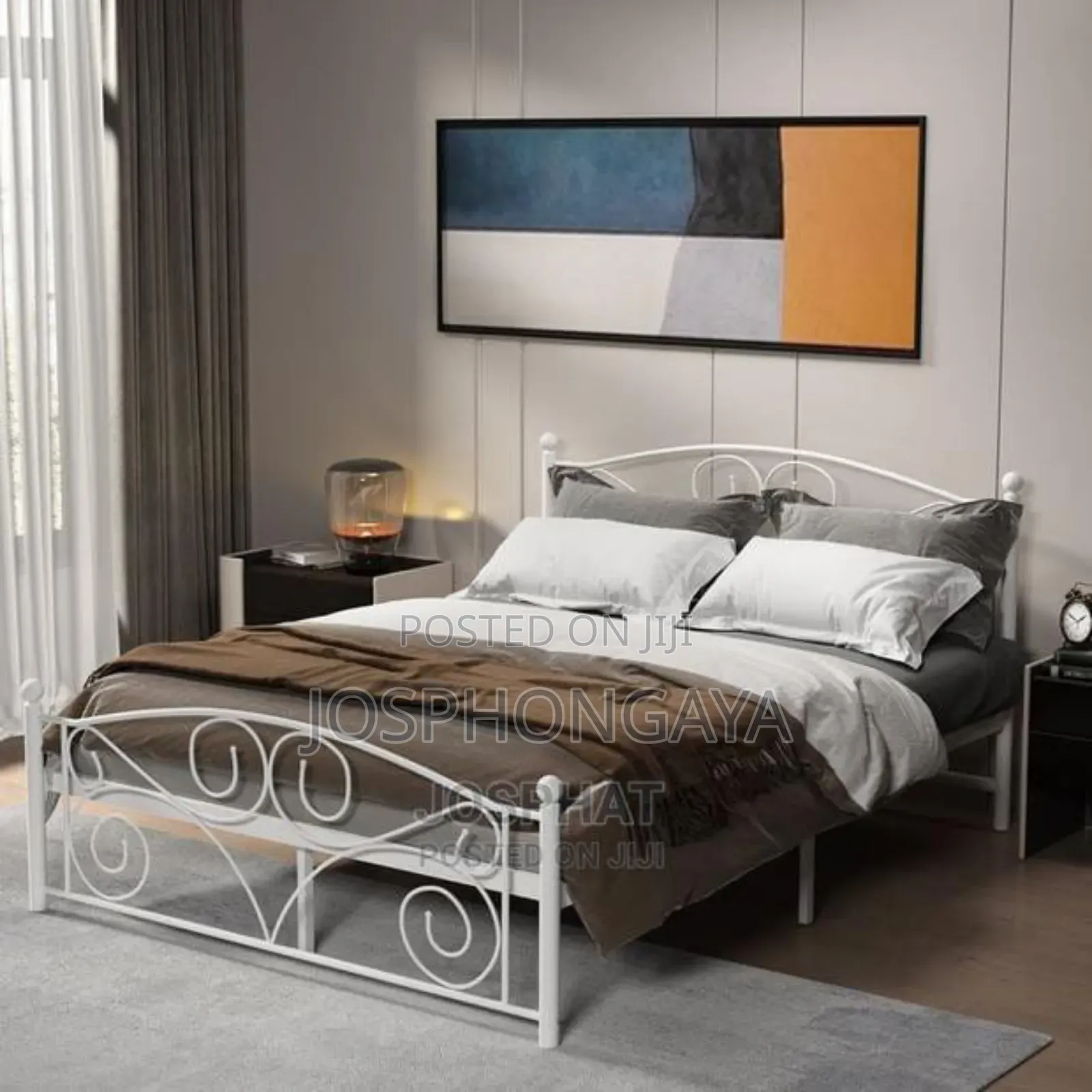 3 by 6 Flowered Simple Bed for Sell if Intrested Call or Text 
