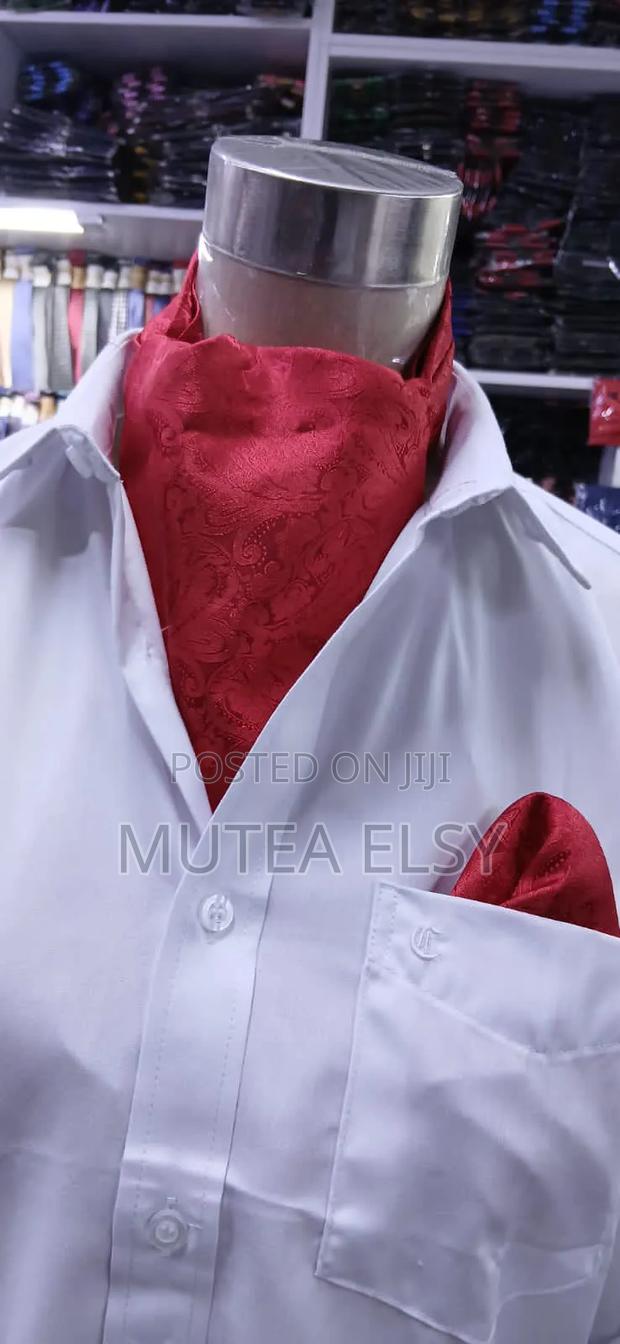 Red Wine and Black Floral Ascot Tie Sets