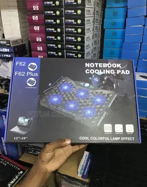 F62 Cooling Pad for 19" Laptops-Heavy Duty Fans, Wide Angle Adjustment