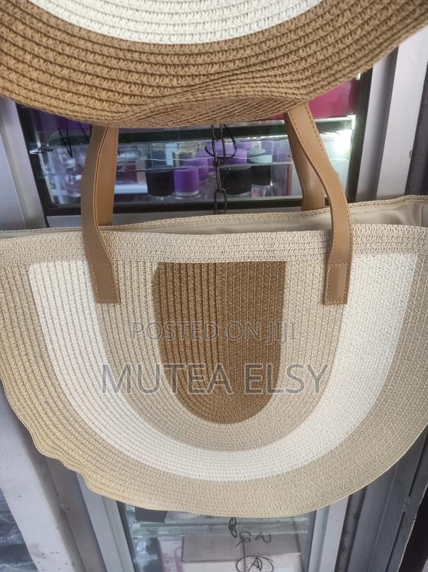 Brawn Cream Semicircular Summer Cap Handbags Sets - main view