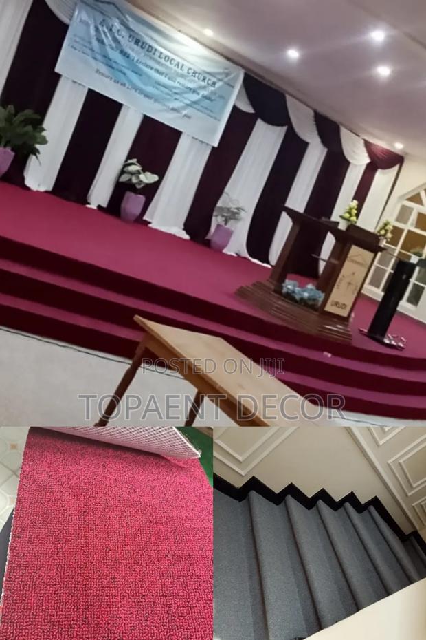 Maroon And Grey Wall To Wall Delta Carpets - main view