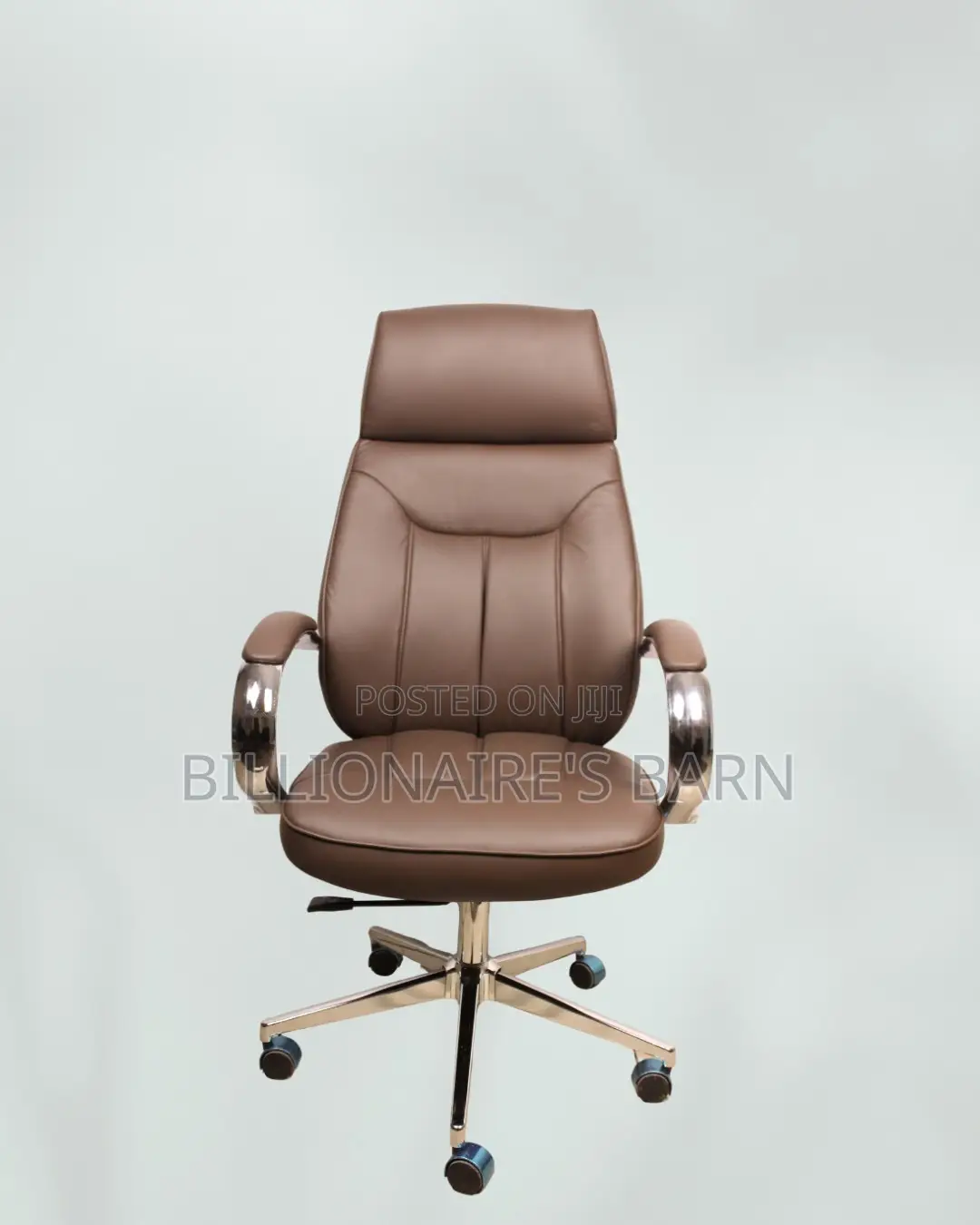 Executive Leather Chair | Space-Saving Fit, Strong Chrome Base