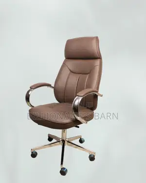 Executive Leather Chair | Space-Saving Fit, Strong Chrome Base