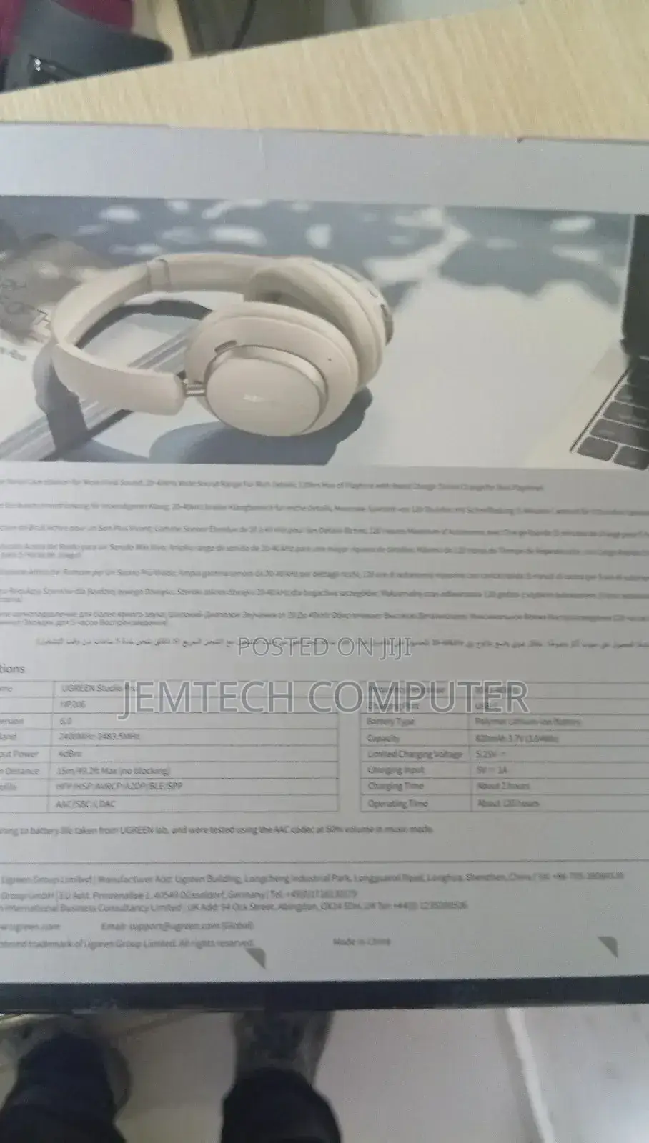 Studio Pro Ugreen Noise Cancelling Headphones-White