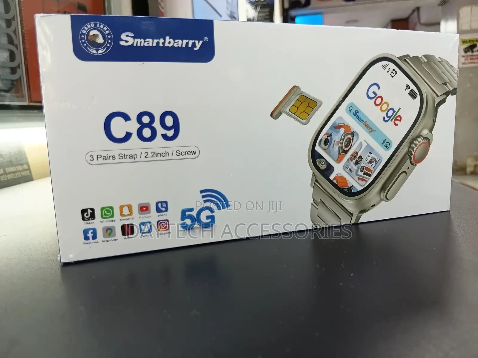 Smartberry C89 Android Smartwatch – 2.2” Display, 4gb Ram,64gb Storage