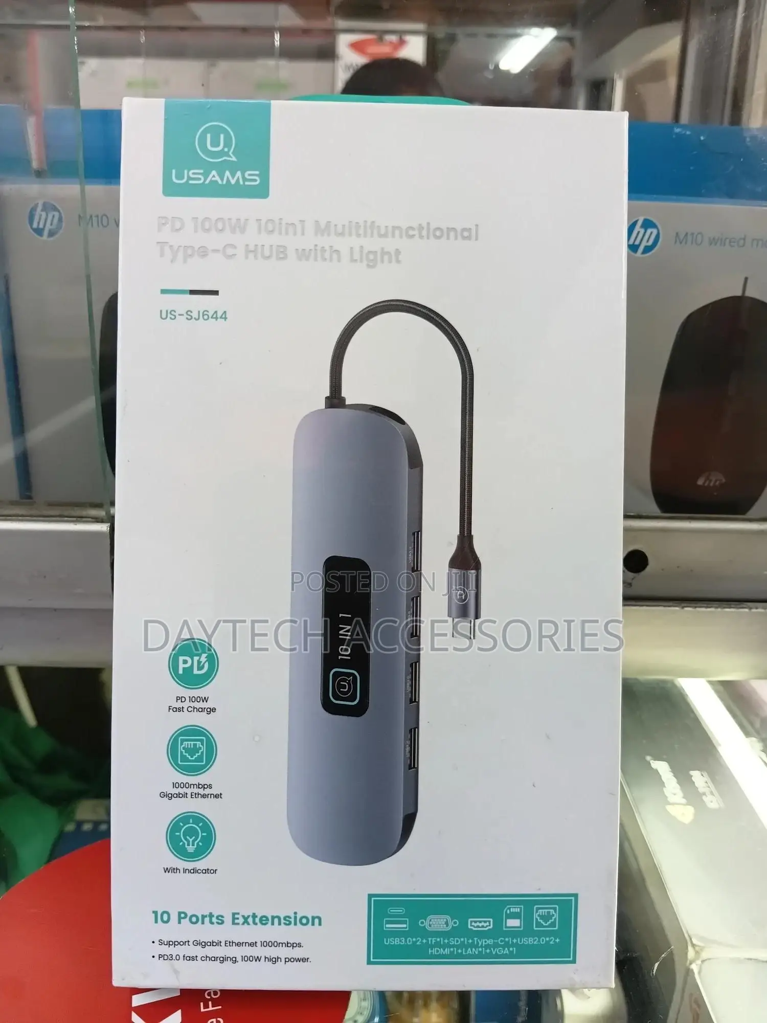 Usams Pd100w 10 in 1 Aluminum Multifunctional Type-C Hub (Metal Grey)