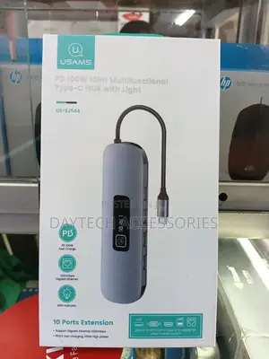 Usams Pd100w 10 in 1 Aluminum Multifunctional Type-C Hub (Metal Grey)