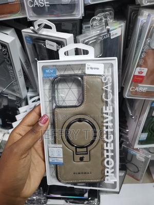 Whalper iPhone 16 Pro Max Leather Back Case With Invisible Stand - thumbnail 2