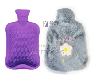 Hot Water Bottle Bag With Plush Cover for Therapy Pain Relief