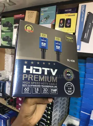 15m Active Hdmi Cable - At 60hz Hdr, 18gbps, With Signal Booster