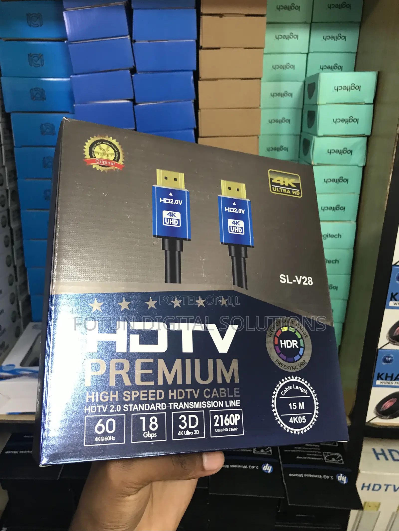 Heavy Duty 15m Hdmi Cable - Nylon Braided, at 60hz HDR Support