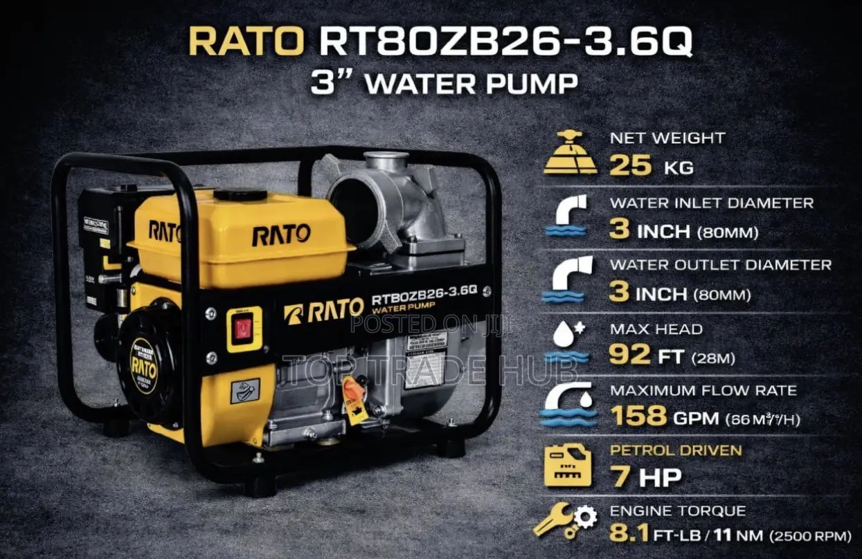 Heavy-duty Rato Petrol Water Pump 3 Inch 7hp