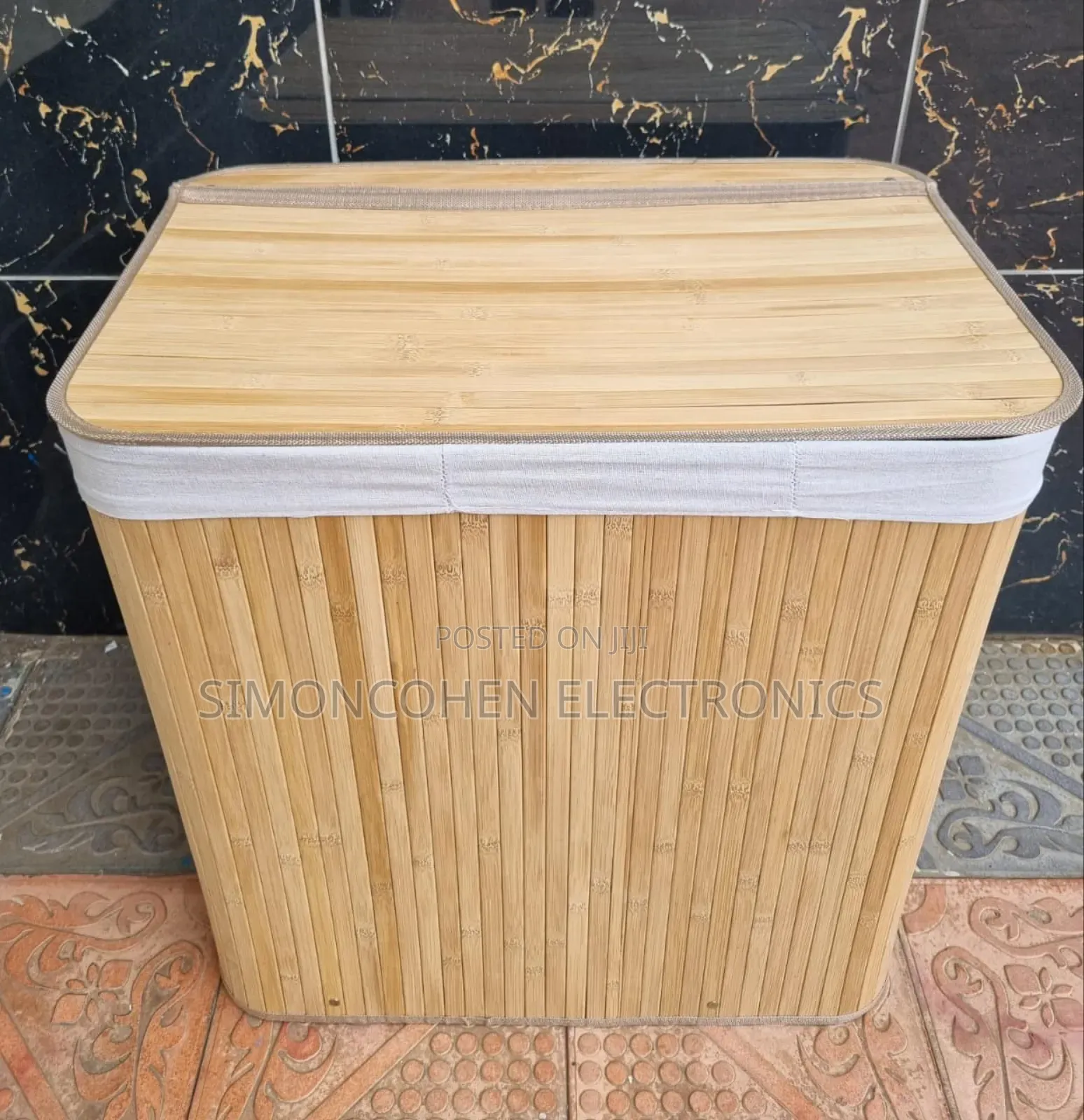 3 Grid Foldable Bamboo Laundry Basket