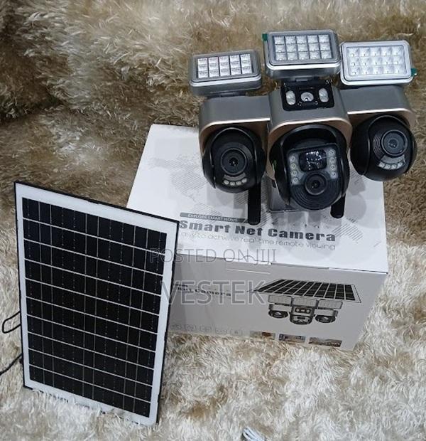 4g V380pro Triple Lens Street Light Led Lamp Security Solar Camera - main view
