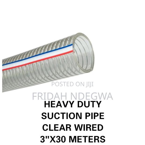 Heavy Duty Sunction Pipe Clear Wired 3" by 30 M