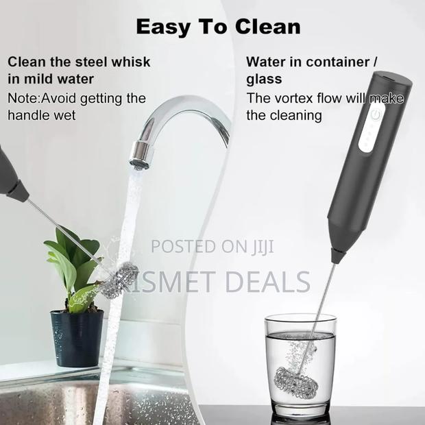 Cappuccino Maker Mini Milk Frother Usb Rechargeable 3 Foam Maker - thumbnail 4