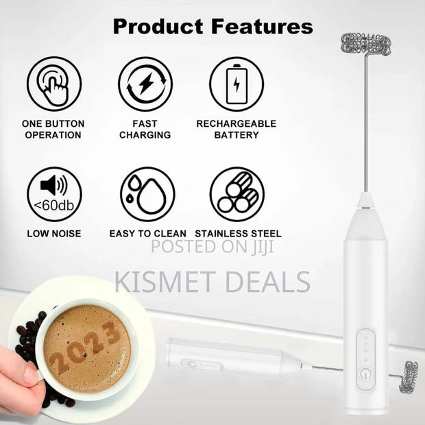 Cappuccino Maker Mini Milk Frother Usb Rechargeable 3 Foam Maker - thumbnail 5