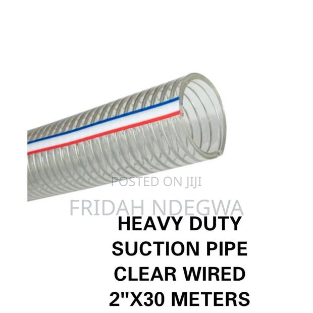 Heavy Duty Sunction Pipe Clear Wired 2" by 30m