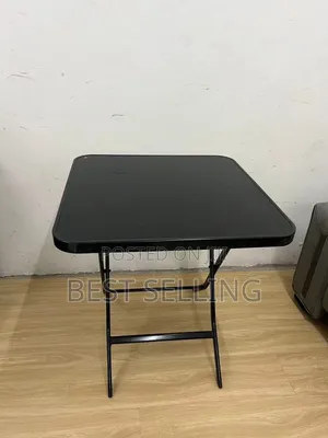 Top Glass Black Folderable Table