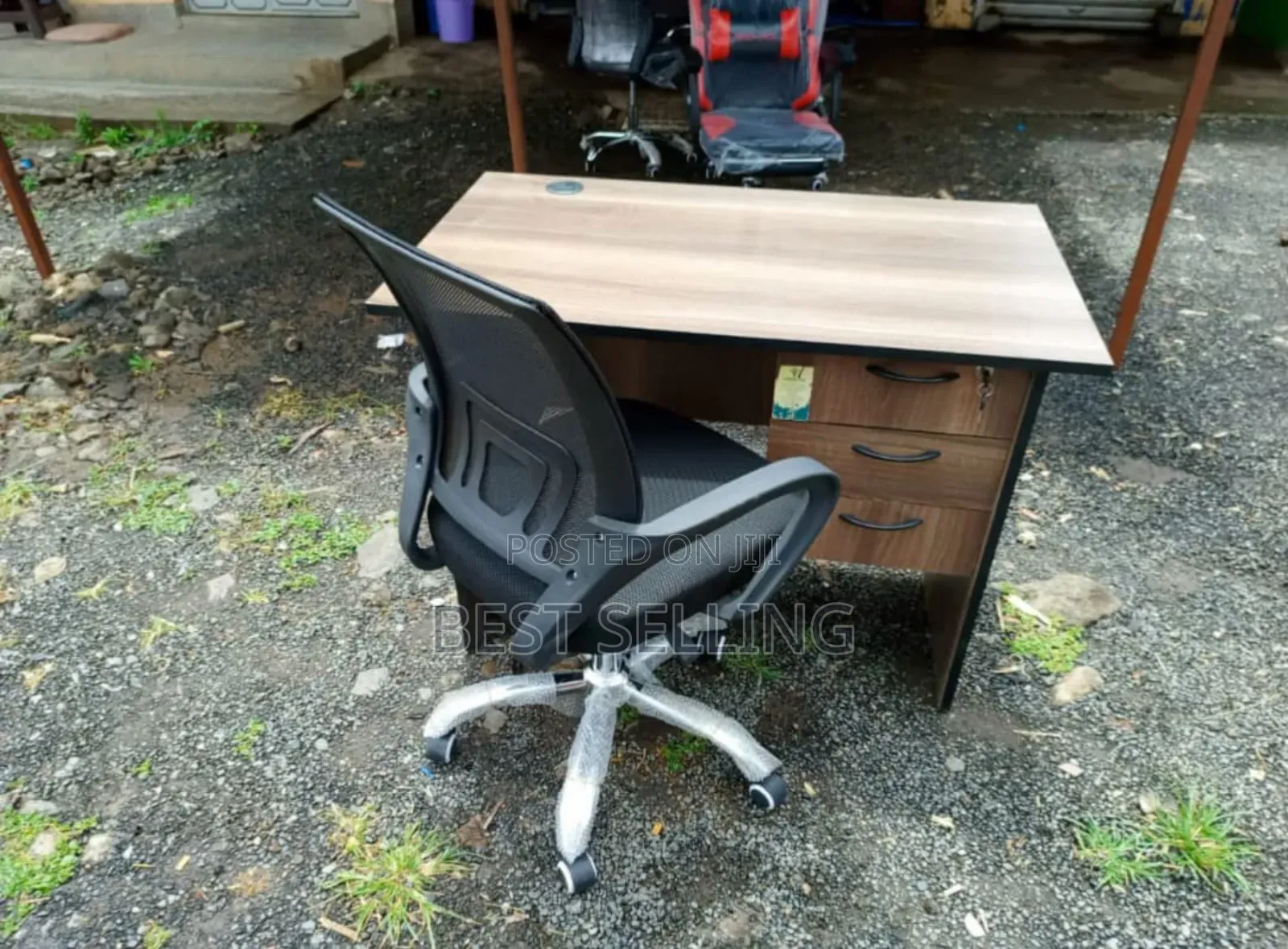 1.2 MTRS Brown Office Desk and Chair