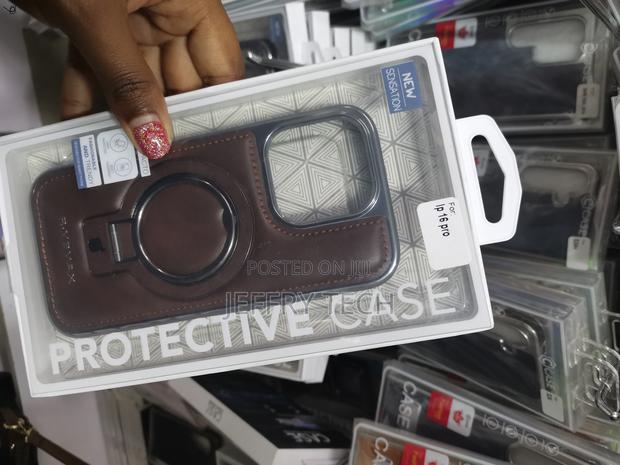 Hazde Magnetic iPhone 16 Pro Leather Case With Invisible Stand - thumbnail 2