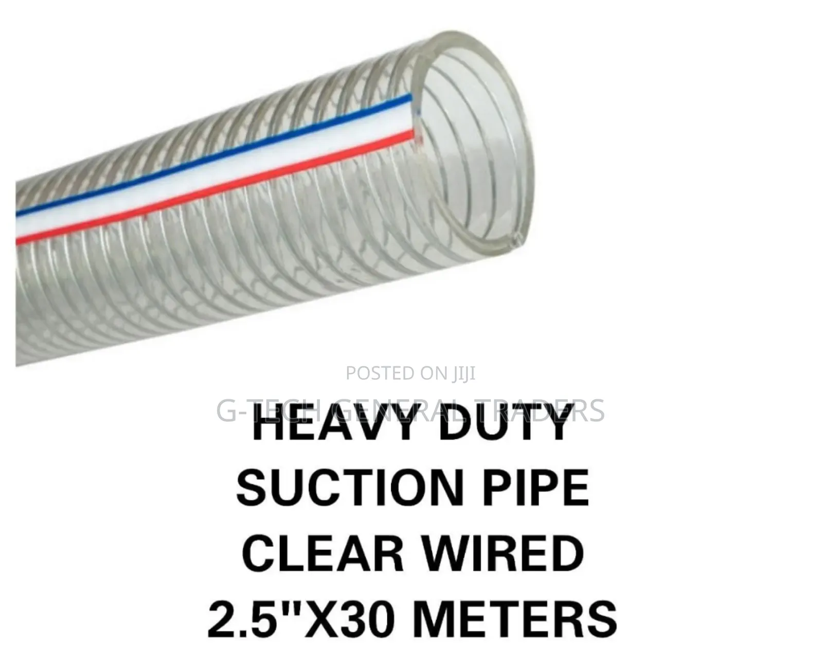 Premier Heavy Duty 2.5inch Clear Wired 30m Sunction Pipe
