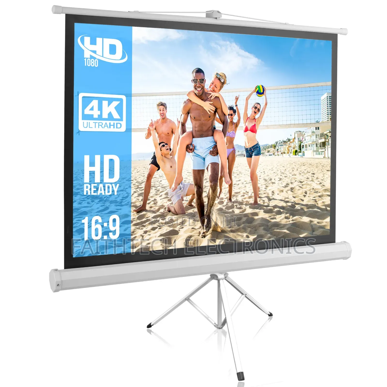 Heavy-Duty Tripod Projector Screen for Churches Schools
