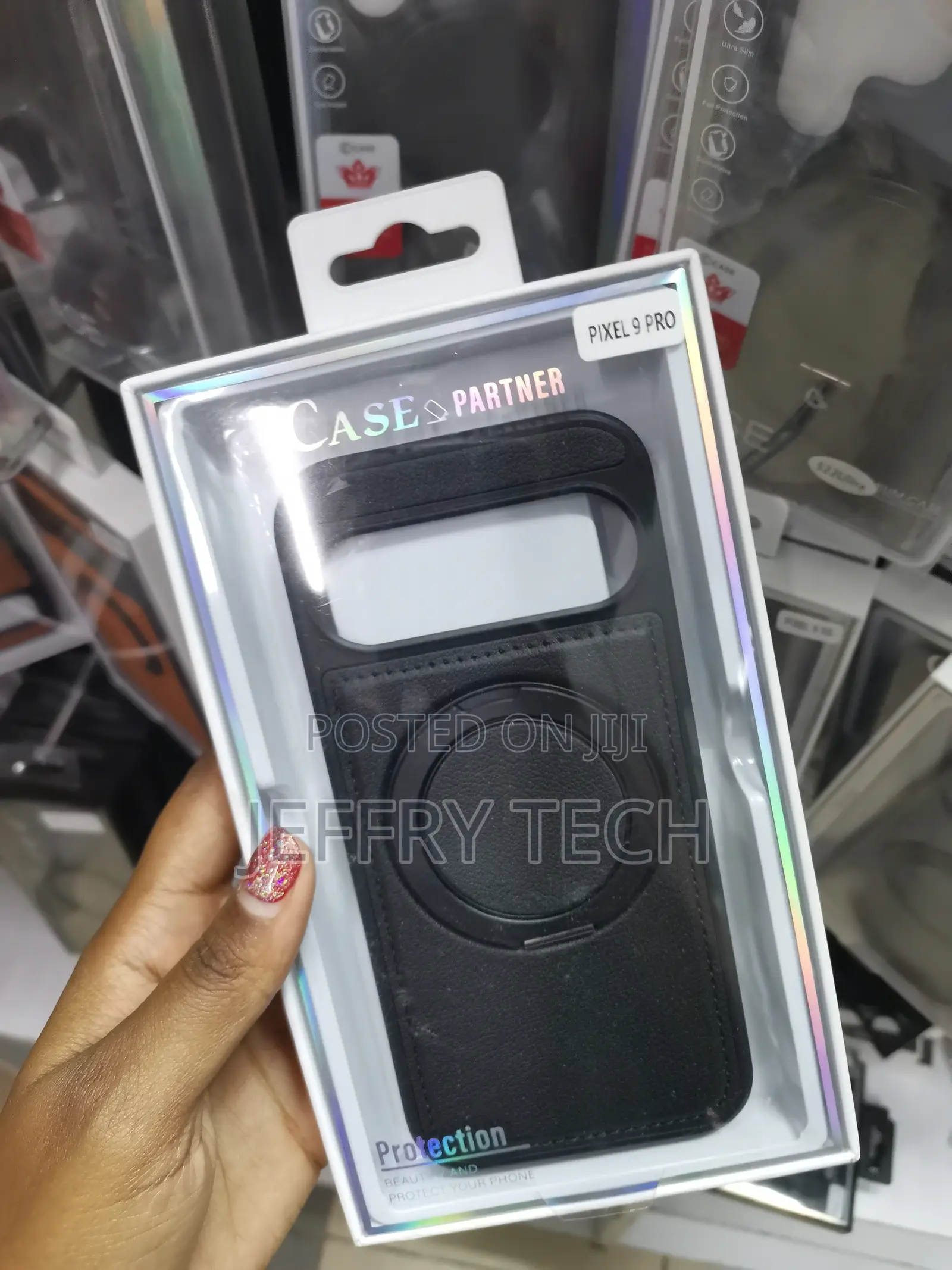 Axueqin Google Pixel 9 Pro Leather Case With Magsafe Invisible Stand