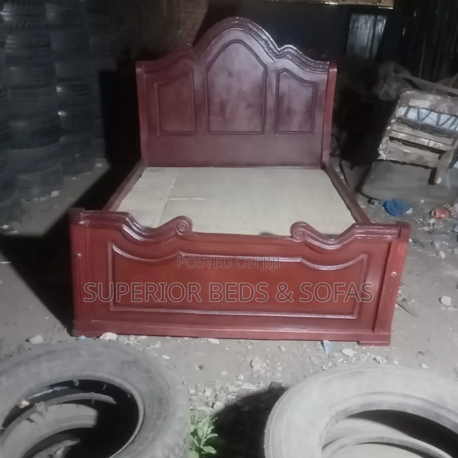 Elegant-Finish 5x6 Hardwood Bed