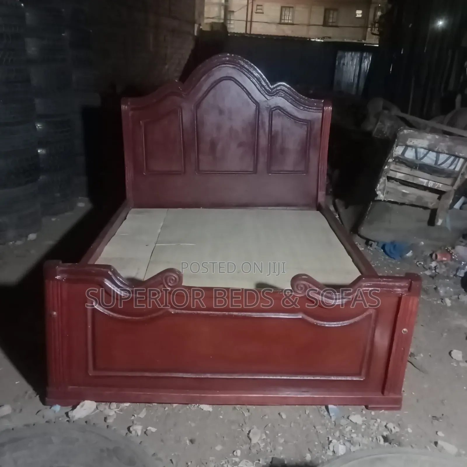 Elegant-Finish 5x6 Hardwood Bed