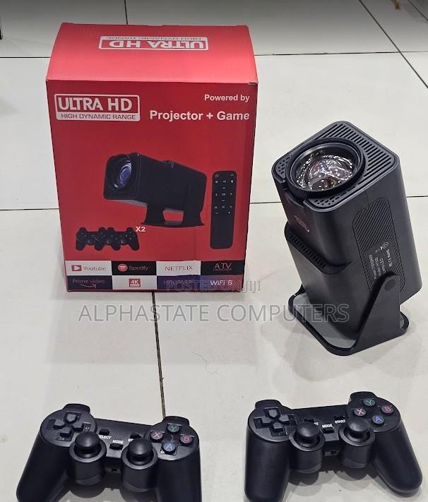 Android Smart Theater Projector With Built-in Games, Dual Controllers - thumbnail 3