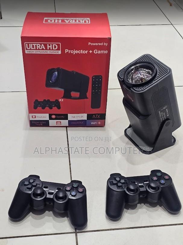 Smart Android Projector With Dual Wireless Controllers, Hd Display - main view