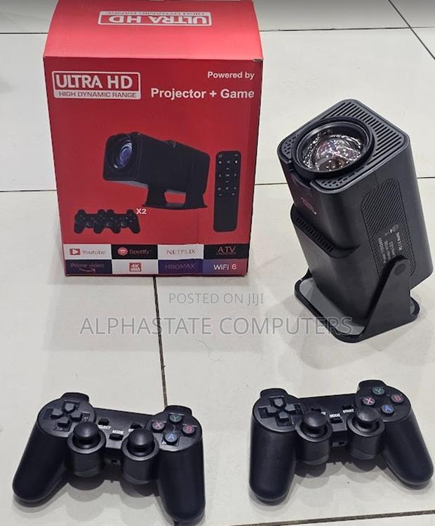 Smart Android Projector With Dual Wireless Controllers, Hd Display - thumbnail 3