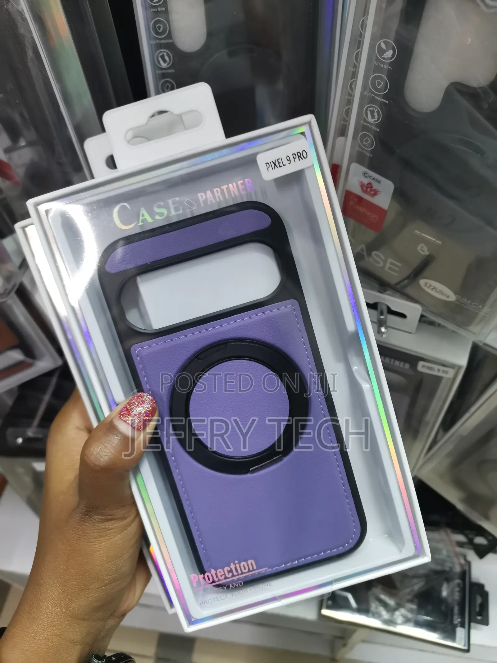 Ueqin Google Pixel 9 Pro Leather Back Case With Mag Invisible Stand